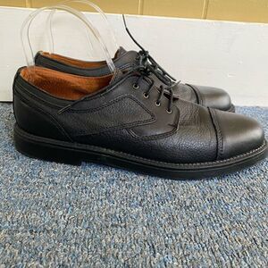 Buffalino men 9.5 leather tie up Oxford dress shoes black
